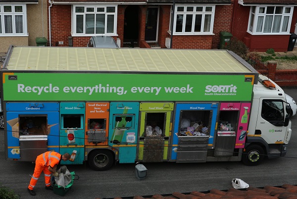A Suez recycling crew making collections in South Gloucestershire
