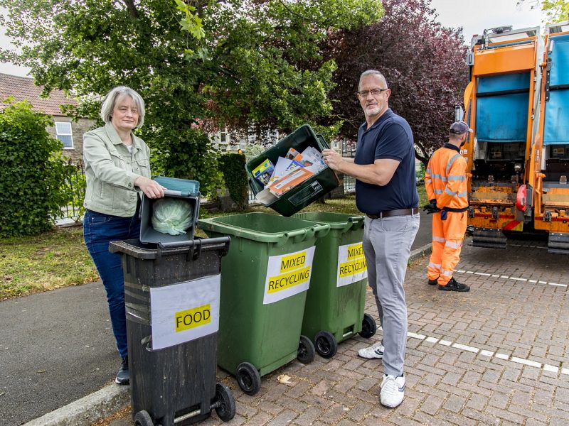 Cllr Claire Young and Cllr Ian Boulton at additional deposit point in Staple Hill