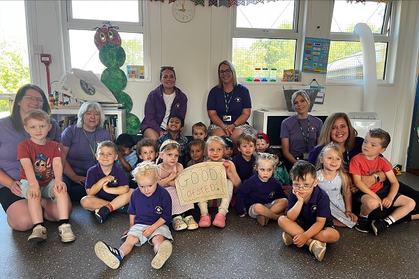 Staff and children at St Helen’s Preschool Little Stars in Alveston