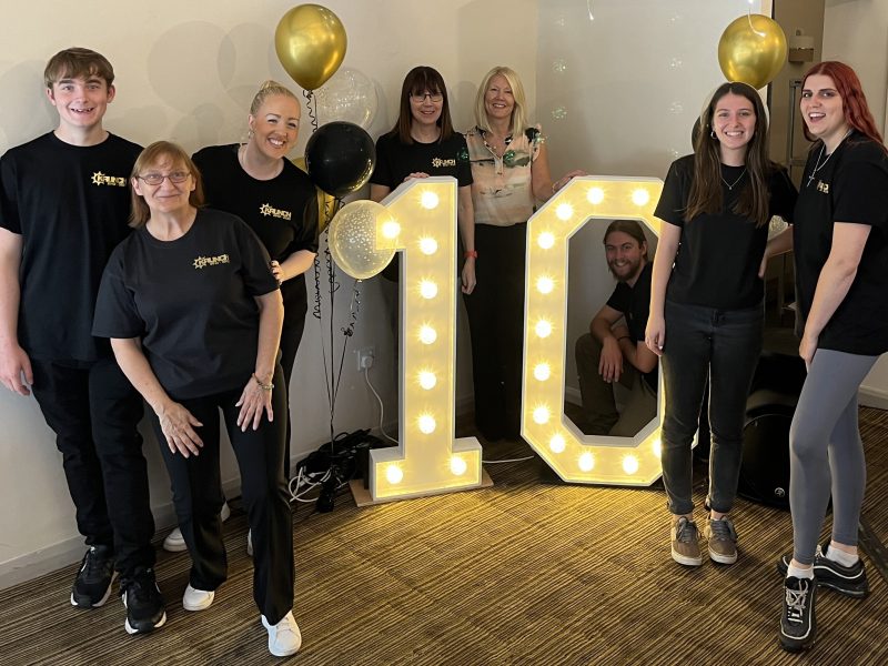 Krunch South West youth workers and volunteers at a celebration of the Thornbury charity's tenth anniversary