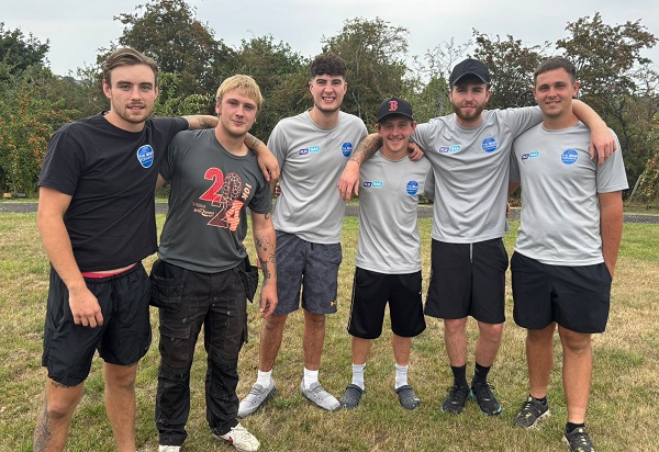 Six of Tyler Carley's friends who are taking part in the Cardiff Half-Marathon in his memory